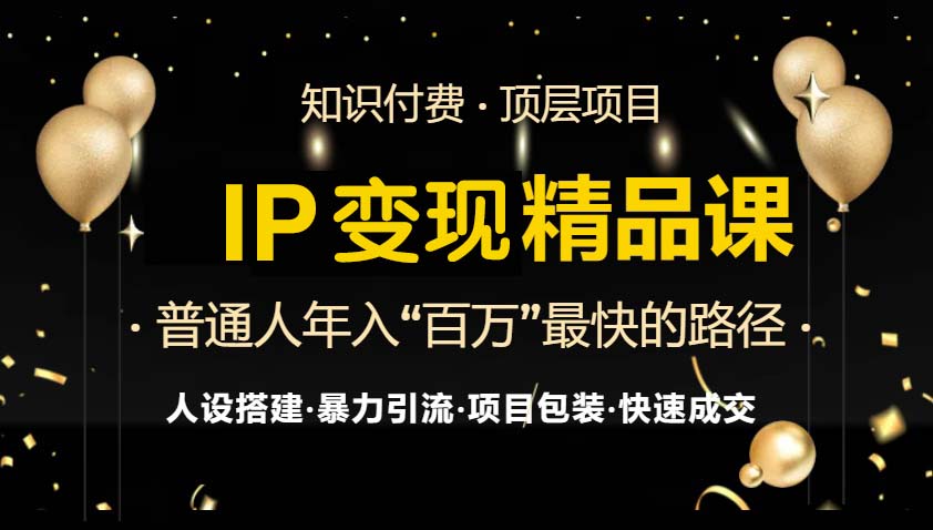 IP变现最新精品课程，知识付费全流程+最强引流术+小白避坑指南-创纪